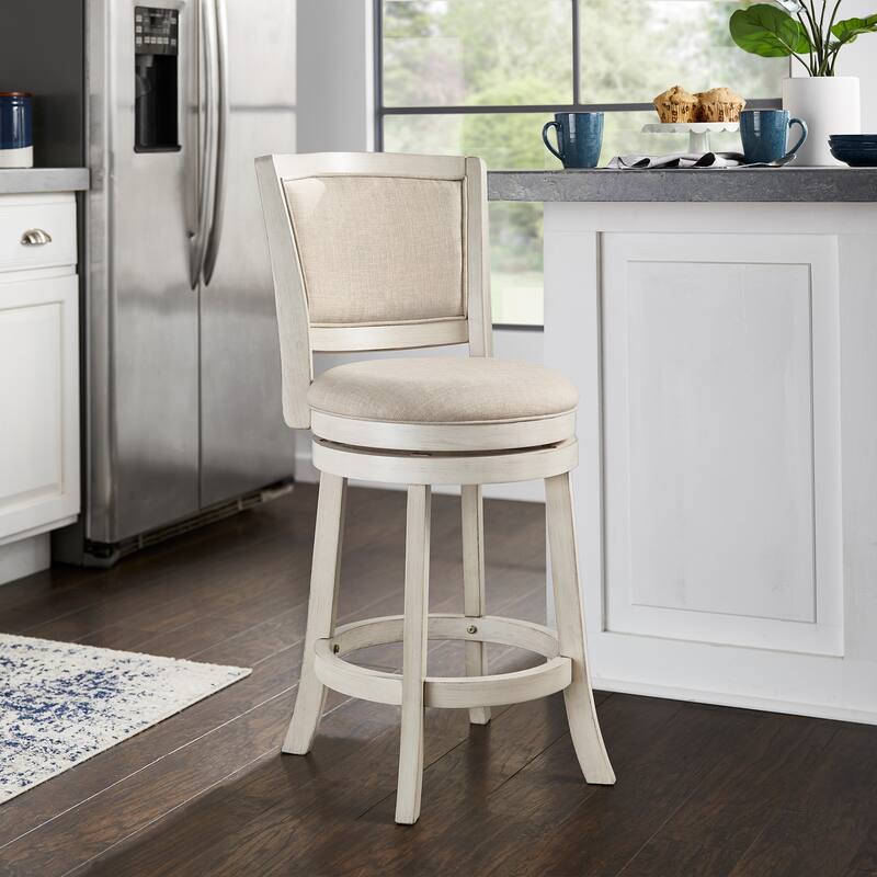 Menas Upholstered Back Swivel Stool by iNSPIRE Q Classic