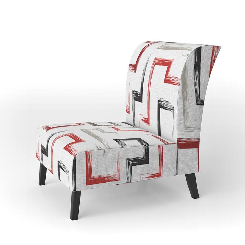 Designart "Multicolor Trendy Geometric " Upholstered Patterned Accent Chair and Arm Chair - Slipper Chair