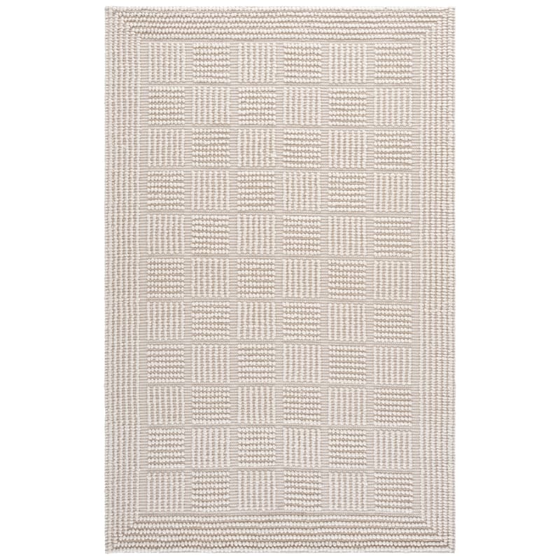SAFAVIEH Handmade Natura Vizma Raised Textured Wool Blend Rug - 4' x 6' - Ivory