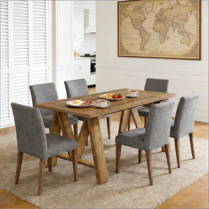 Home Office Table Dining Table, Coffee Table Greeting Table for 4-6, Wooden Kitchen Table with Stable Legs