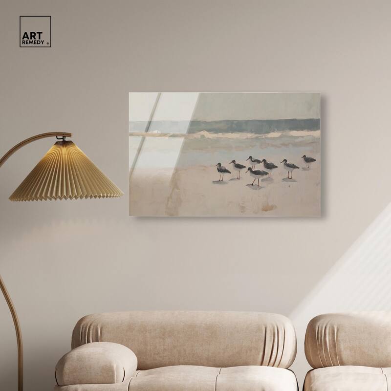 Seagulls at the Beach II Acrylic by Art Remedy, Ready to Hang