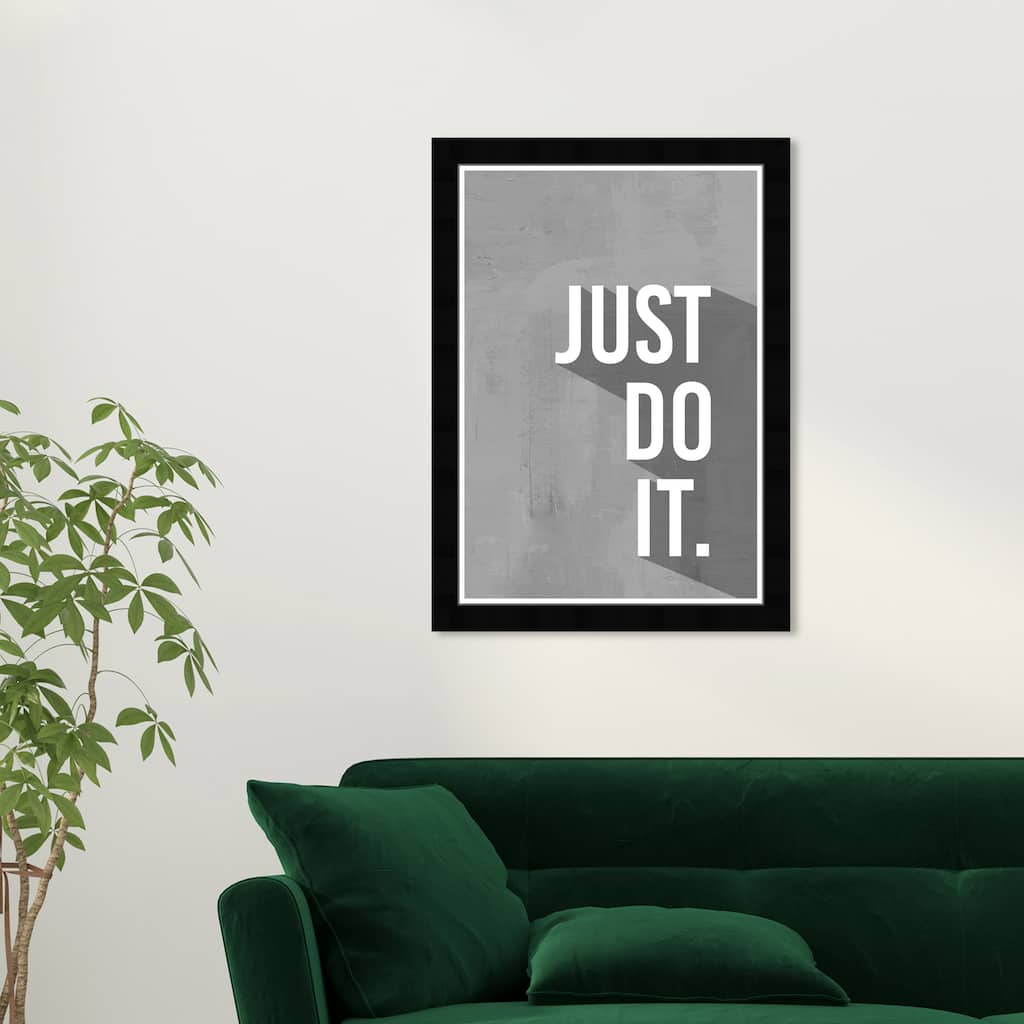 Wynwood Studio Prints Typography and Quotes Just Do It Gray and Modern & Contemporary Wall Art Canvas Print