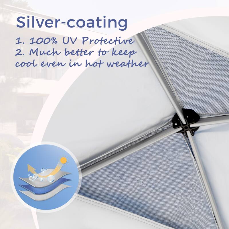 10x10 Pop-up Canopy Portable Lightweight FoldingTent, Adjustable Height Instant Gazebo Canopy with Wheeled Bag