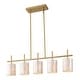 preview thumbnail 3 of 9, 35.4" Modern Coastal 5-Light Capiz Shell Linear Kitchen Island Pendant - Gold/Ivory