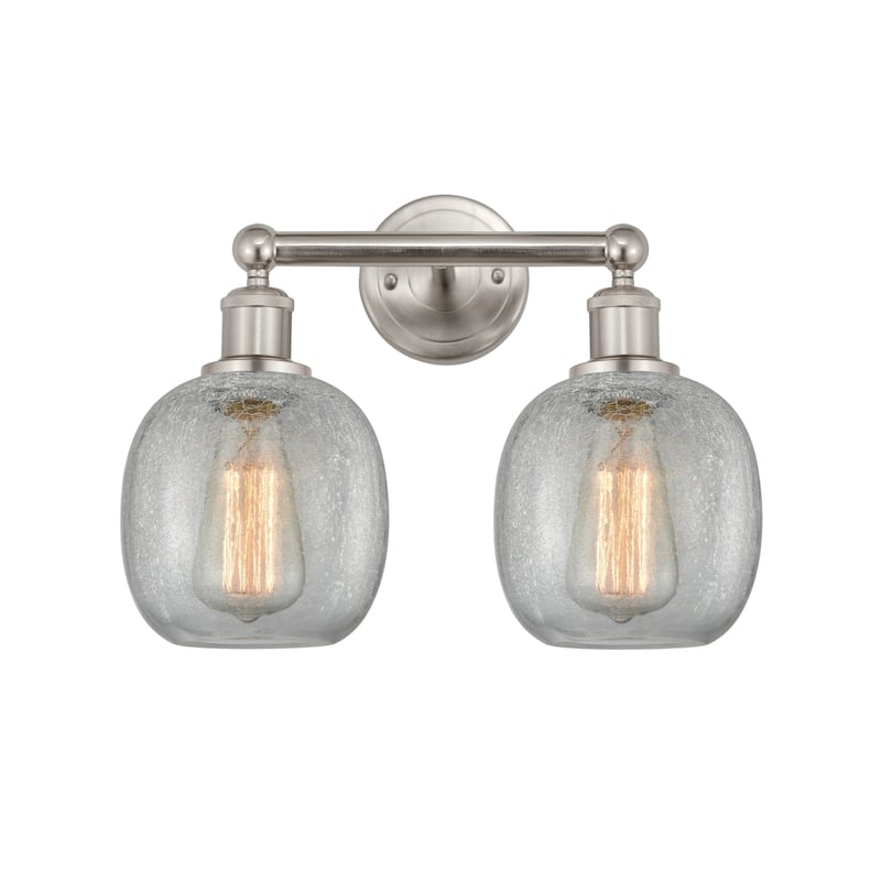Innovations Lighting 616-2W-12-15 Belfast Vanity Belfast 2 Light 15" - Brushed Satin Nickel / Clear Crackle