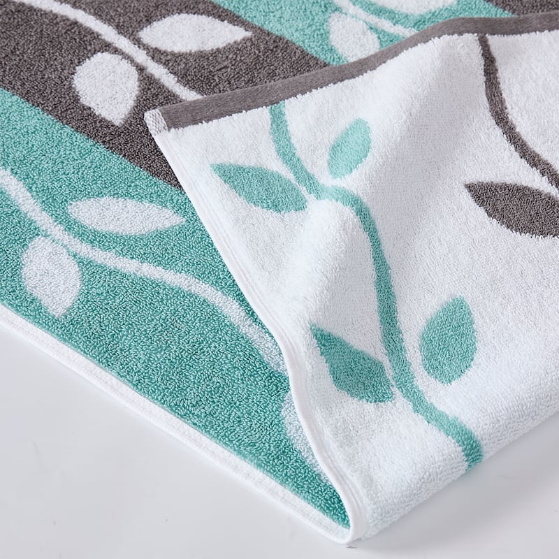 Modern Threads 6-Piece Yarn Dyed Organic Vines Towel Set