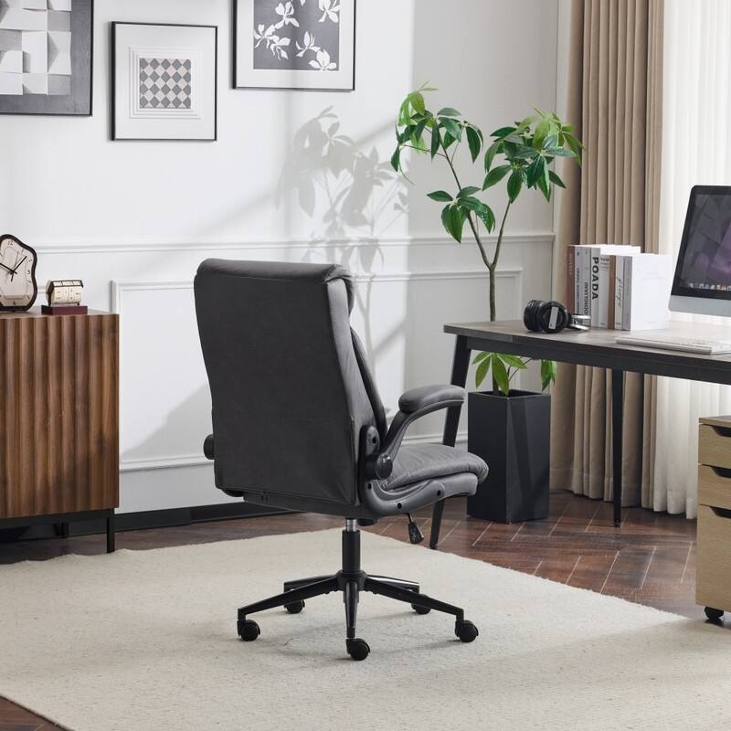 28"W Mid-Back Swivel Office Chair Task Chair With Adjustable Arms - N/A