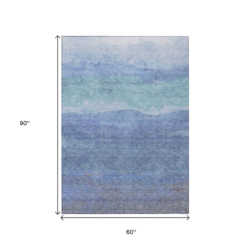 HomeRoots Abstract Modern Rectangle Outdoor Rug