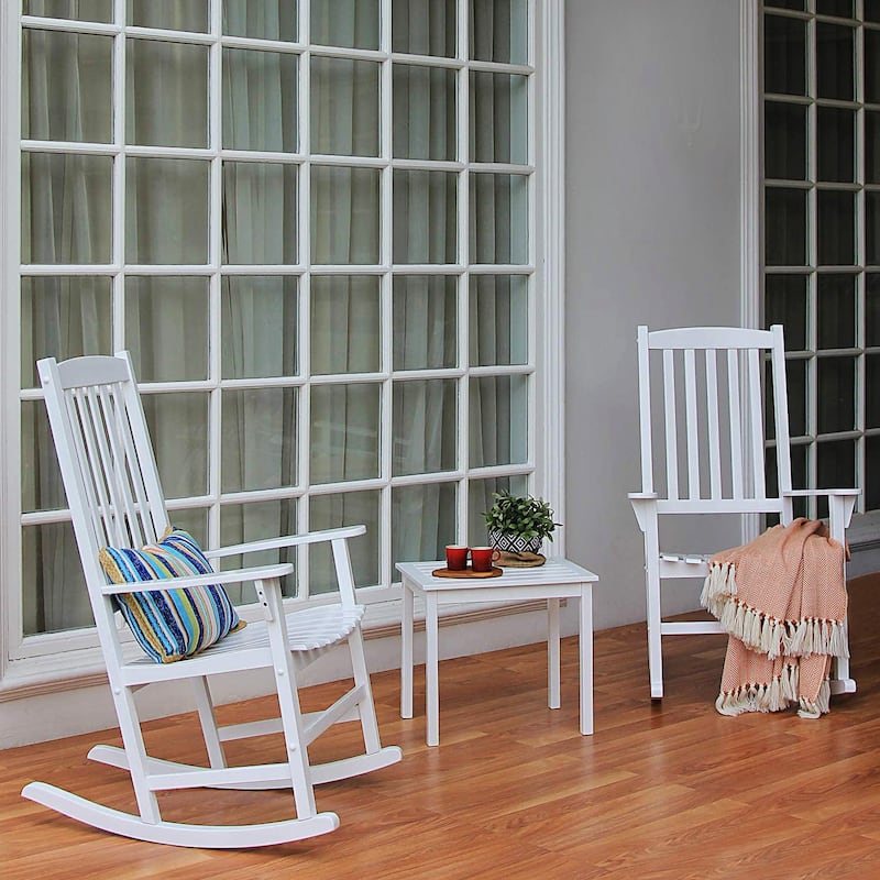 Cambridge Casual Alston 3-Piece Wood Outdoor Rocking Chair Set