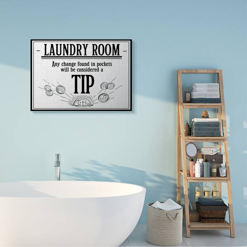 Stupell Laundry Room Tips Funny Bathroom Word Design Canvas Wall Art