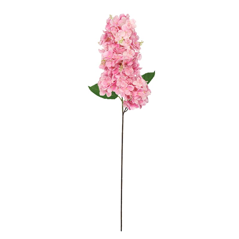 Set of 2 Deluxe Pink Artificial Cone Hydrangea Flower Stem Spray 34in - 35" L x 5" W x 5" DP