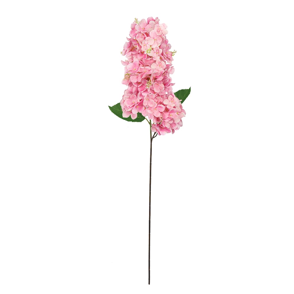 Set of 2 Deluxe Pink Artificial Cone Hydrangea Flower Stem Spray 34in - 35" L x 5" W x 5" DP