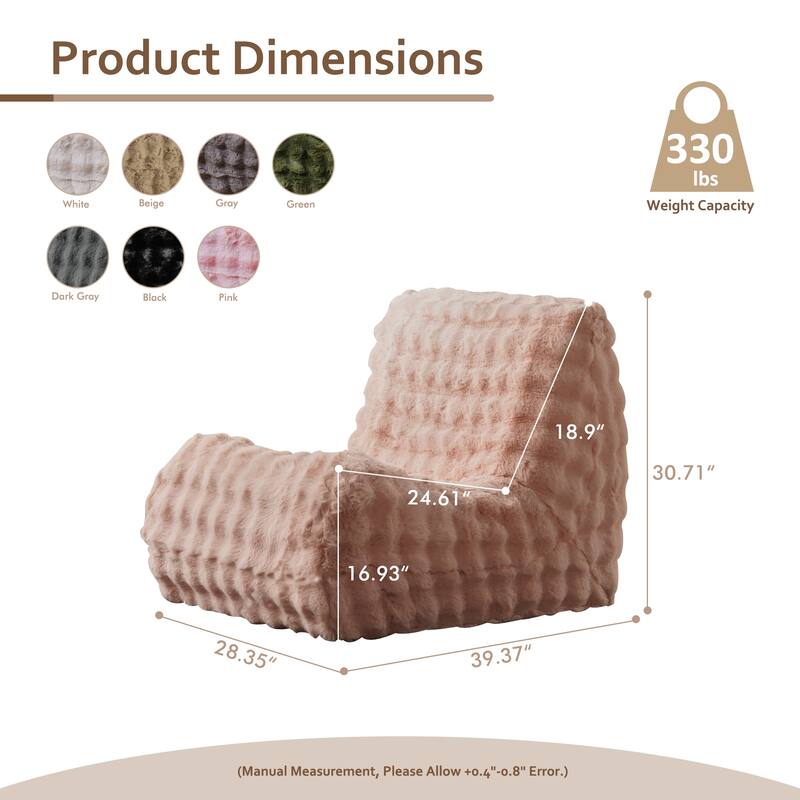 XIZZI Bean Bag Chair for Living Room Soft Plush Lounge Seating