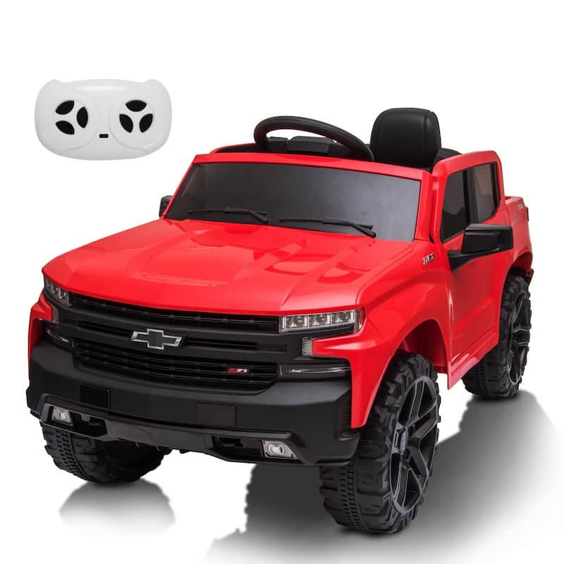 12V Kids Ride on Car , Licensed Chevrolet Silverado Kids Ride on Tuck Car - Red