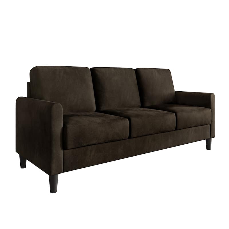 Clayfell Goliad Velvet Arm Sofa with Pocket Spring, Soft Cushions, Clean Lines Design