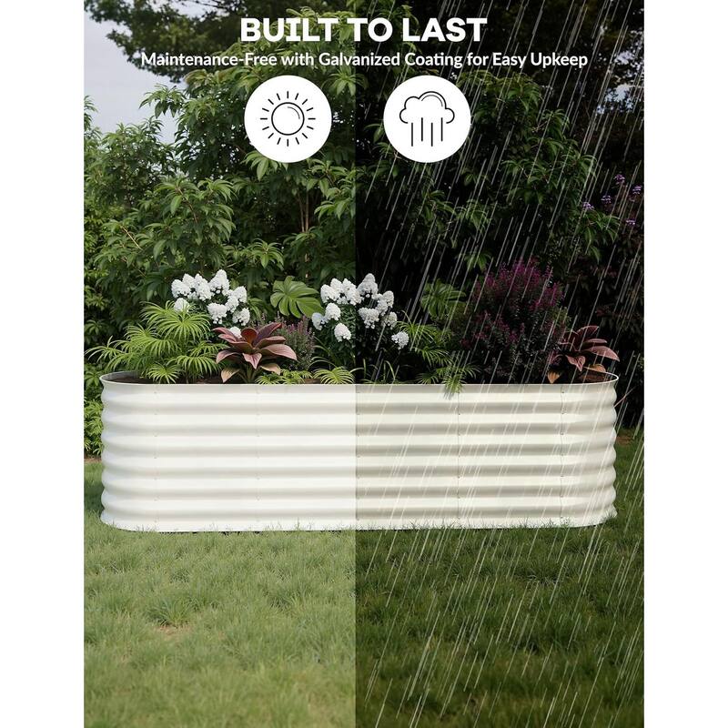Galvanized Raised Planter Boxes Outdoor, for Vegetables, Fruits, Flower