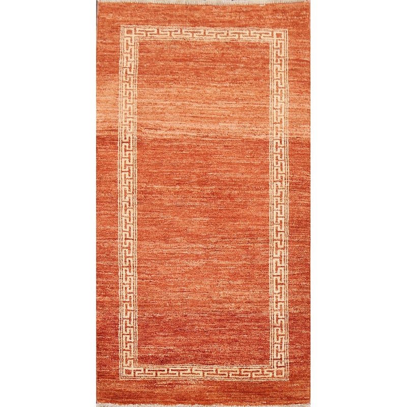 Geometric Gabbeh Kashkoli Oriental Runner Rug Hand-knotted Wool Carpet - 2'5" x 4'8"