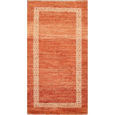 Geometric Gabbeh Kashkoli Oriental Runner Rug Hand-knotted Wool Carpet - 2'5" x 4'8"