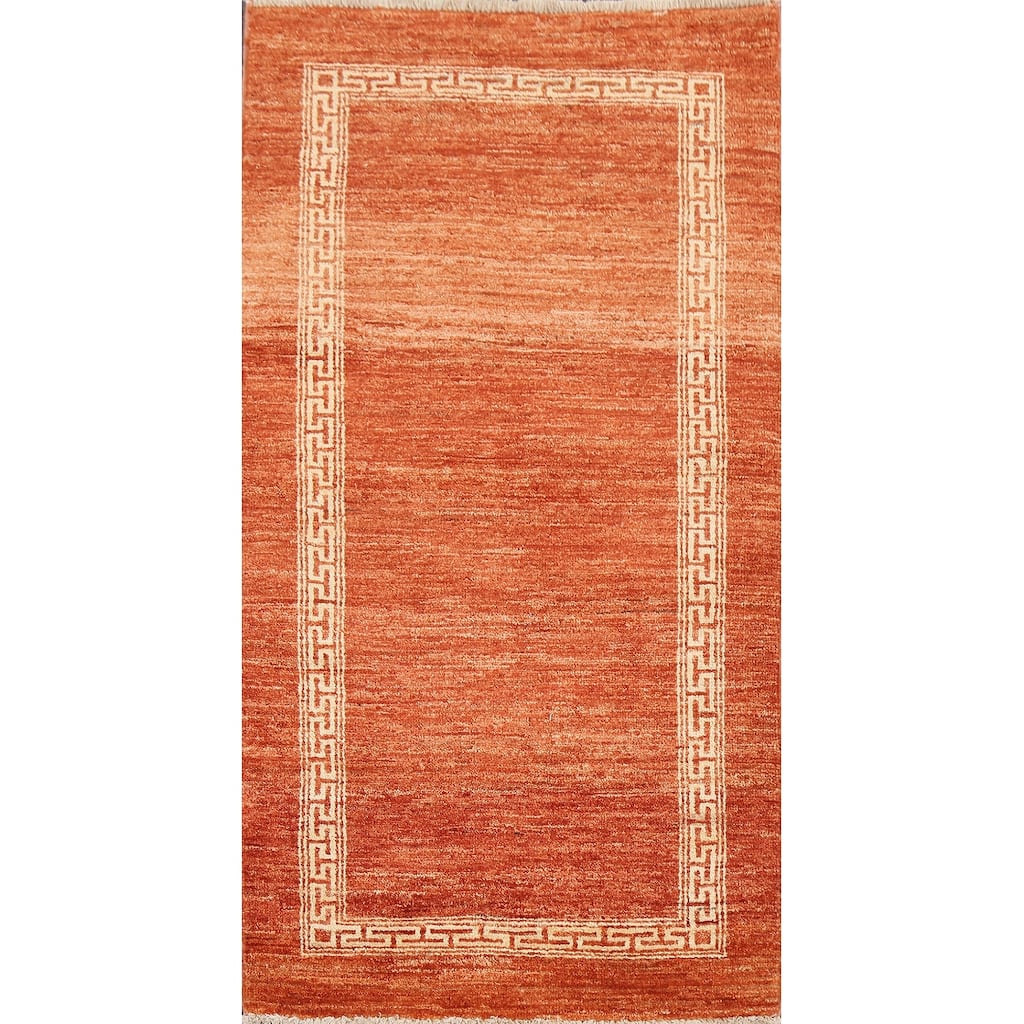 Geometric Gabbeh Kashkoli Oriental Runner Rug Hand-knotted Wool Carpet - 2'5" x 4'8"