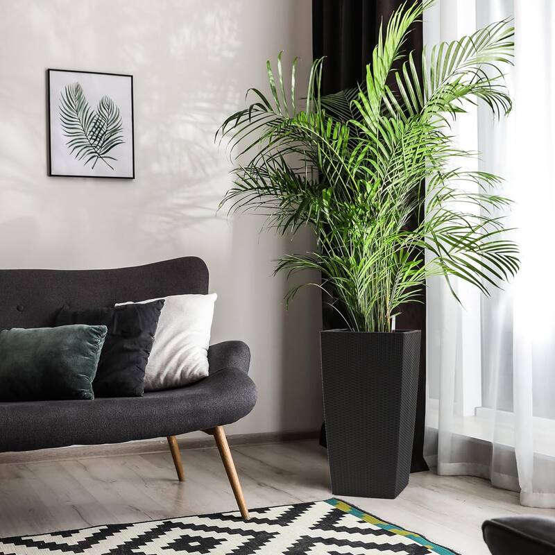 30" Tall Large Flower Pots Planter with Self-Watering Drainage Holes Inner Trays, Indoor Outdoor Plant Pot