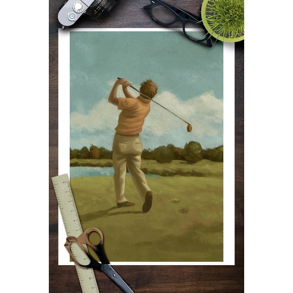 Shop Golf Tee Off Oil Painting Lantern Press Artwork Art