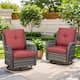 Option Gray Wicker Red Cushion