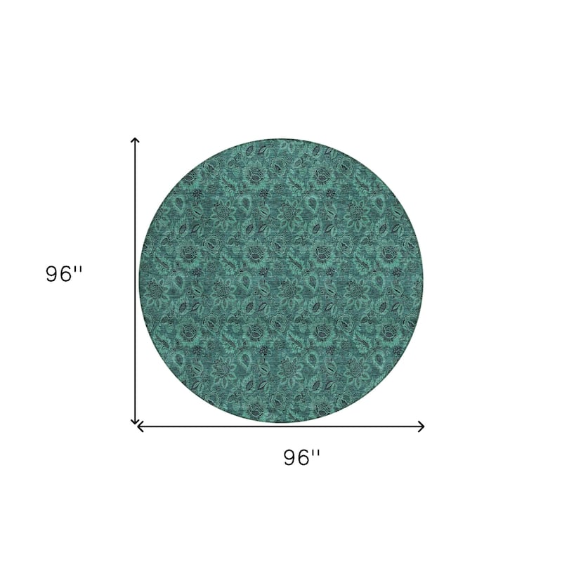 HomeRoots Floral Transitional Rectangle Outdoor Rug