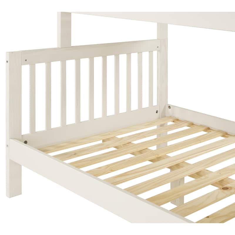 Acadia Twin-over-Full Solid Wood Bunk Bed with Staircase