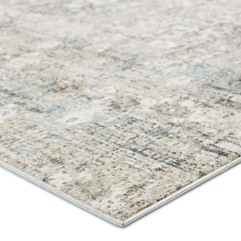 Kenrick Floral Gray/ Light Blue Area Rug