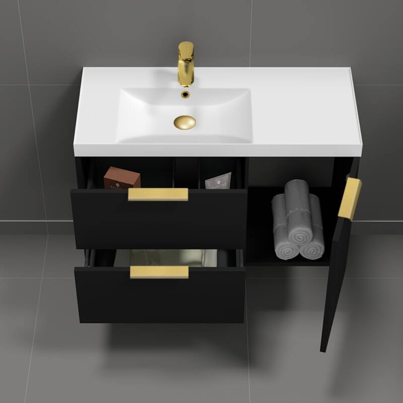 Nameeks Lisbon-3619-W Lisbon 36" Wall Mounted Single Basin Vanity Set