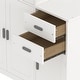 preview thumbnail 45 of 45, Twin Size Wood Platform Bed with Sample Bookshelf and Movable Wardrobe