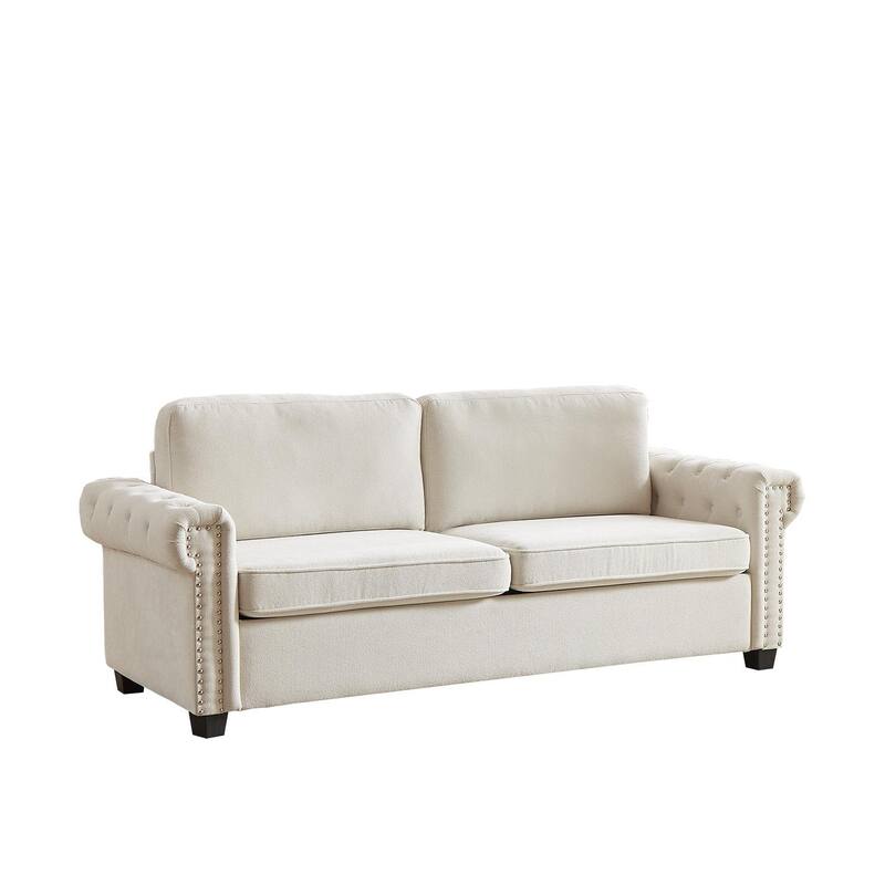FX 83.8" Convertible Sleeper Sofa Bed, 2-in-1 Pullout Sofa Bed, Polyester Sleeper Sofa Bed with Folding Mattress