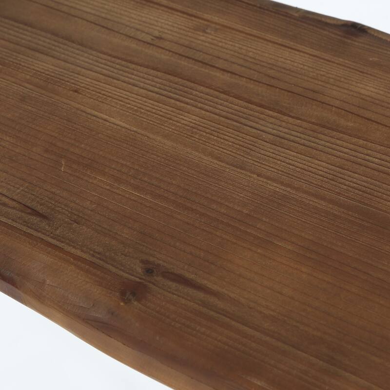 63" Solid Wood Pub Table, Industrial Metal Frame, Counter Height