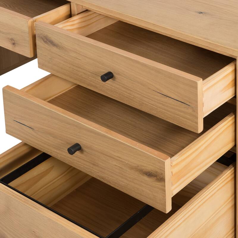 Larry Executive Desk-Light Oak Resin