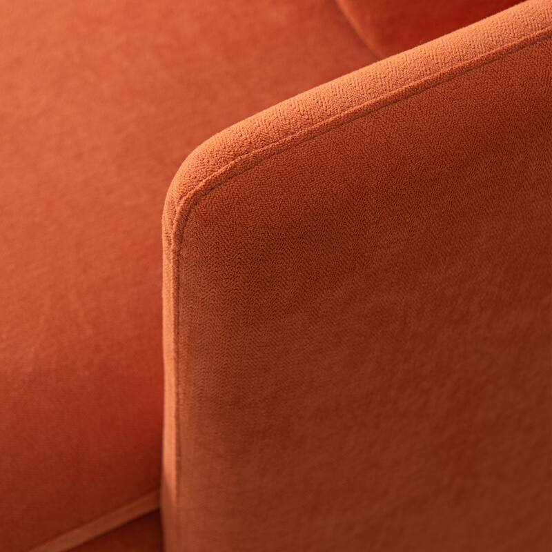 63.8"W Cotton Linen Loveseat Sofa Couch with Pillows