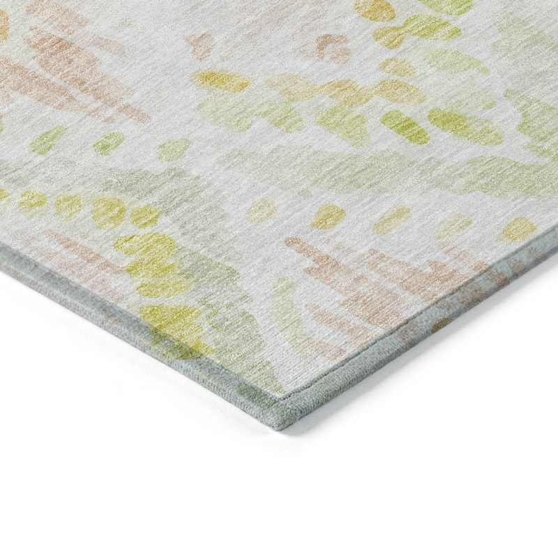 Machine Washable Indoor/ Outdoor Boho Brushstrokes Chantille Rug