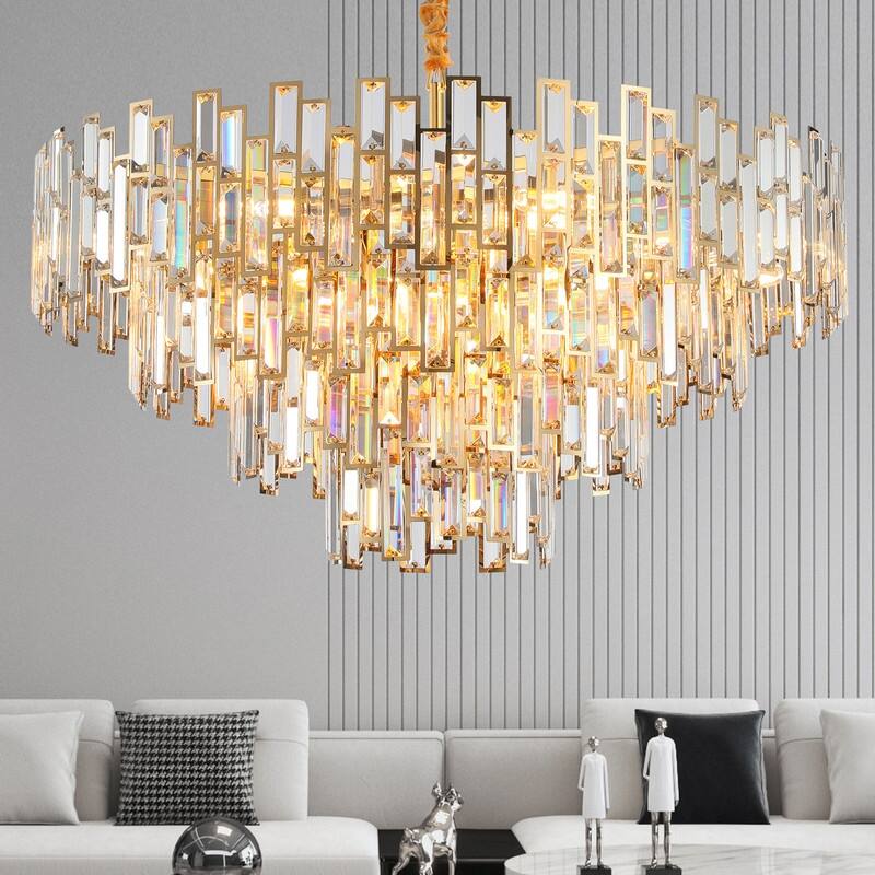 KAYLA 24in Chandelier 10-Light Crystal Chandelier - 800 - Gold