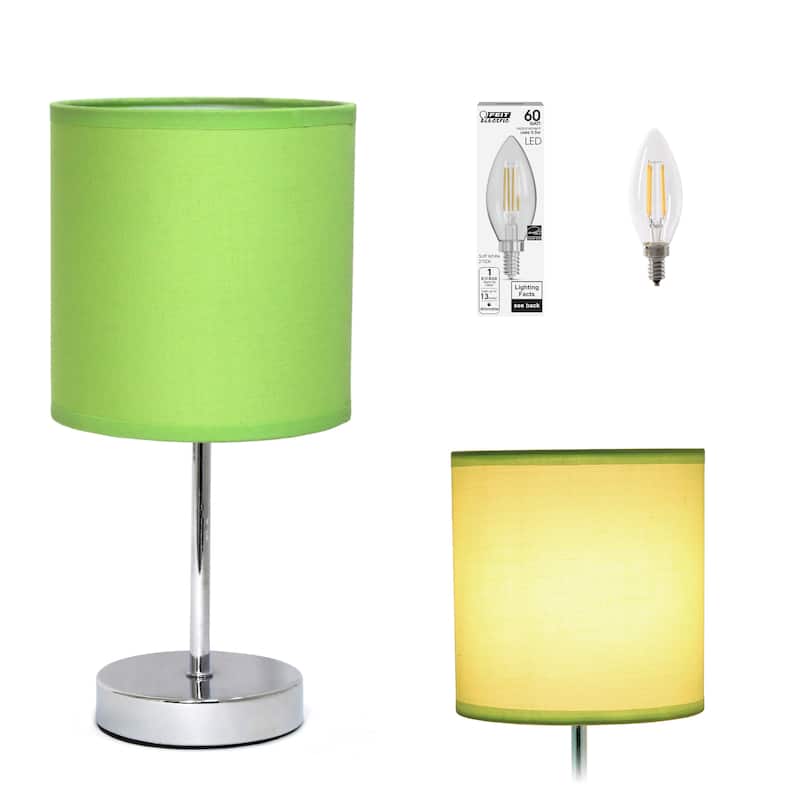 Simple Designs 11.81" Basic Mini Table Lamp with Feit LED Bulb Included - 11.81