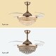 preview thumbnail 4 of 9, 42'' Gold Chandelier LED Ceiling Fan with Retractable Blades - 42 Inches