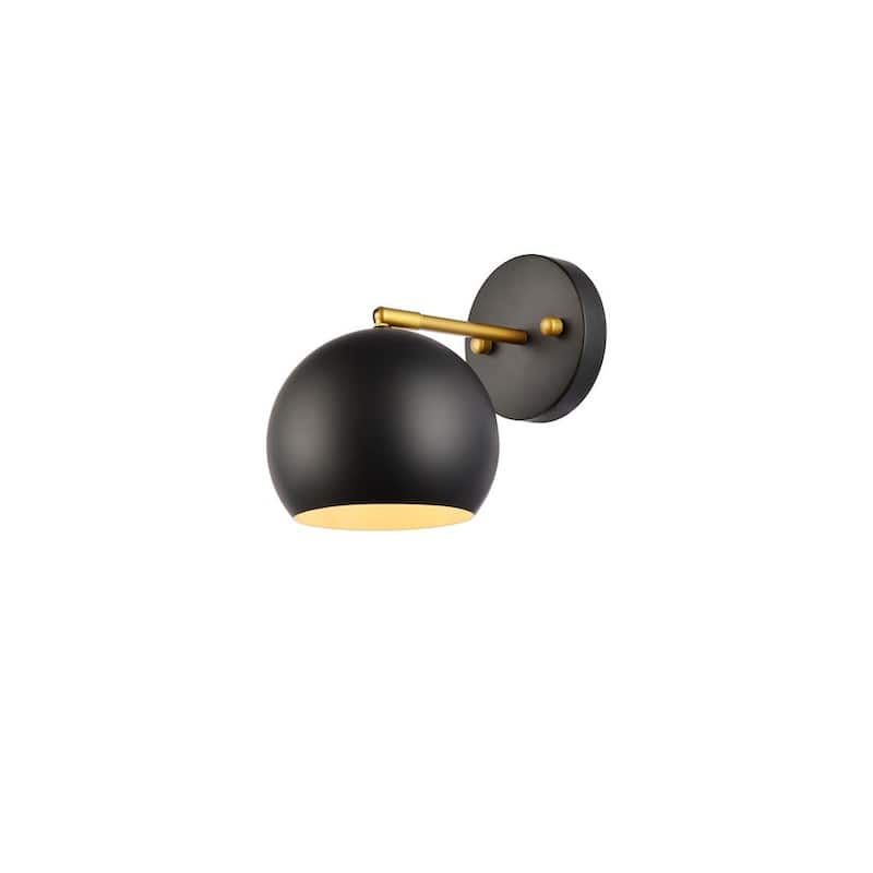 Elegant Lighting LD2355 Othello 8" Tall Bathroom Sconce - Black / Brass