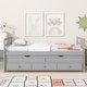 preview thumbnail 15 of 18, Twin Size Pine Wood Bed Kids Daybed Storage Bed with Trundle Bed, 3 Storage Drawers, Headboard and Footboard for Children's Room