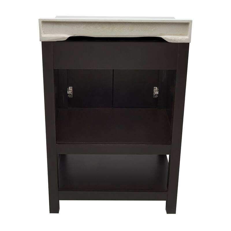 Taos 25" Bathroom Vanity with Cultured Marble Vanity Top Sink in White with White Basin