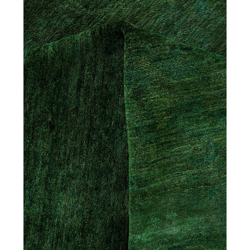 Overdyed One-of-a-Kind Hand-Knotted Area Rug - Green - 12' 1" x 15' 8"