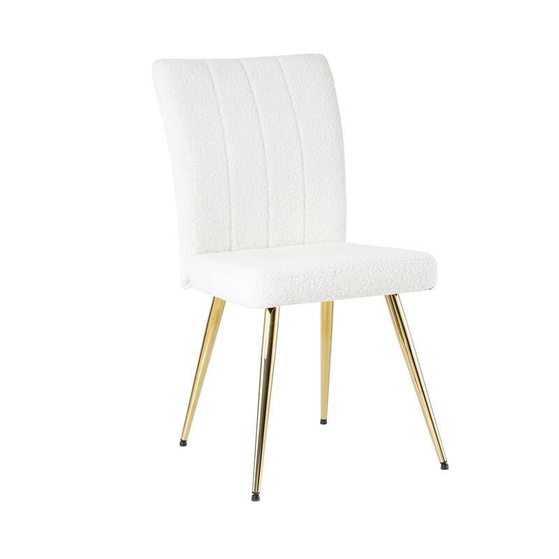 teddy upholstered wool dining chair with metal legs