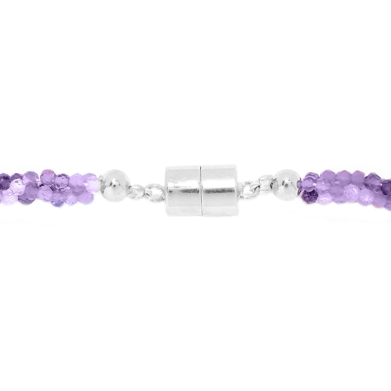 925 Sterling Silver multi gemstone Beaded Necklace