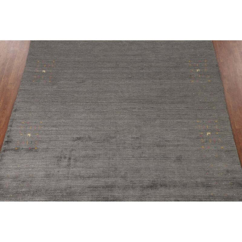 Tribal / Stripe Gabbeh Oriental Area Rug Handmade Wool Carpet - 7'11" x 9'10"