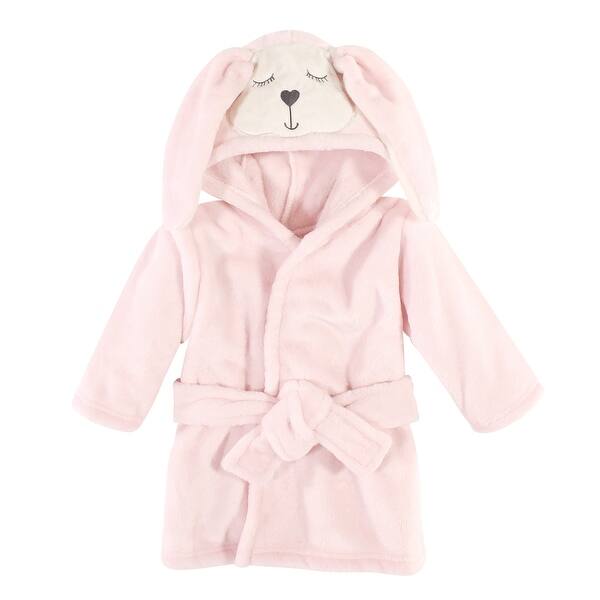 slide 1 of 1, Hudson Baby Infant Girls Plush Animal Face Bathrobe, Modern Bunny, 0-9 Months - Modern Bunny - 0-9 Months 0-9 Months - Modern Bunny