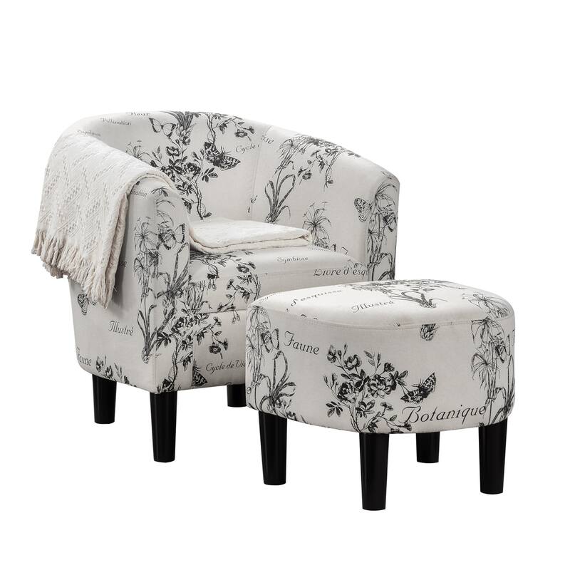Convenience Concepts Take a Seat Churchill Accent Chair with Ottoman