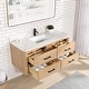 preview thumbnail 59 of 106, Cristo Floating Bath Vanity with White Quartz Stone Top without Mirror