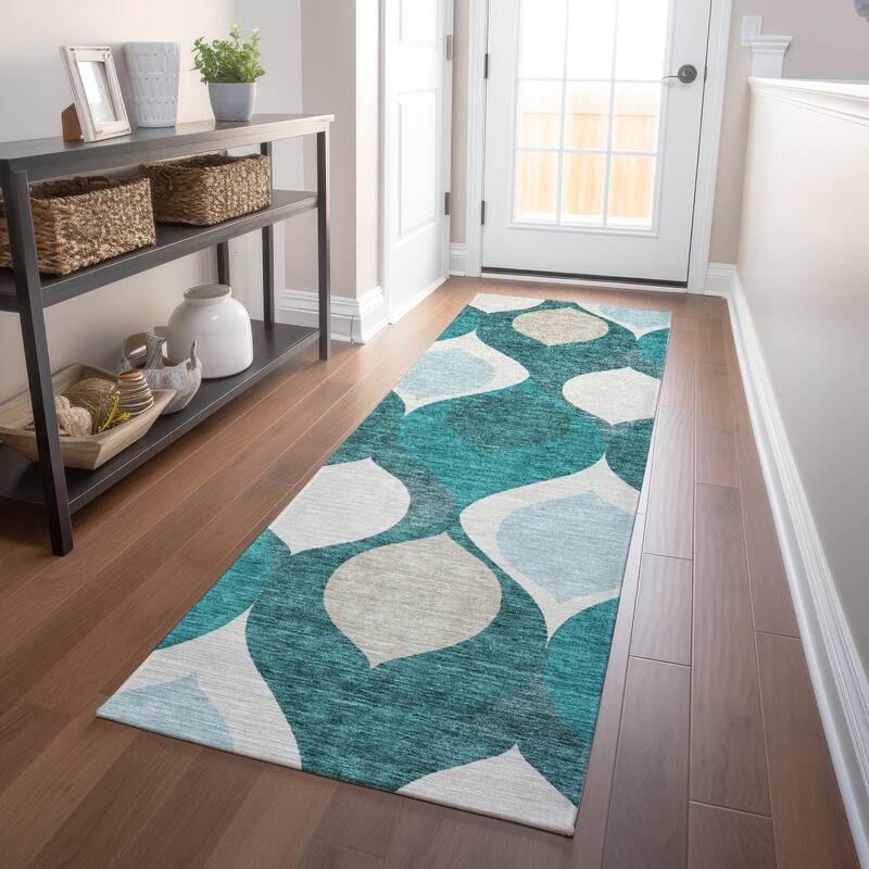 Premium Washable Super Soft Transitional Mayfield Rug - Teal - 2' 3" x 7' 6" - Runner
